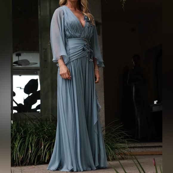 black floor length halter dress Embellished Plunge Halter Neck Evening Gown in Black - 10 main image 0
